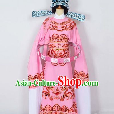 Traditional Chinese Professional Peking Opera Emperor Female Son-in-law Costume Pink Embroidered Robe and Hat, China Beijing Opera Niche Embroidered Clothing