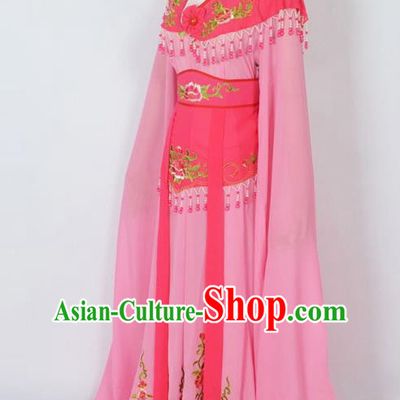 Traditional Chinese Professional Peking Opera Young Lady Costume Pink Embroidery Dress, China Beijing Opera Diva Hua Tan Embroidered Clothing
