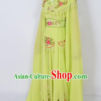 Traditional Chinese Professional Peking Opera Young Lady Costume Green Embroidery Dress, China Beijing Opera Diva Hua Tan Embroidered Clothing