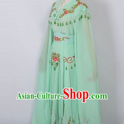 Traditional Chinese Professional Peking Opera Young Lady Costume Light Green Embroidery Dress, China Beijing Opera Diva Hua Tan Embroidered Clothing