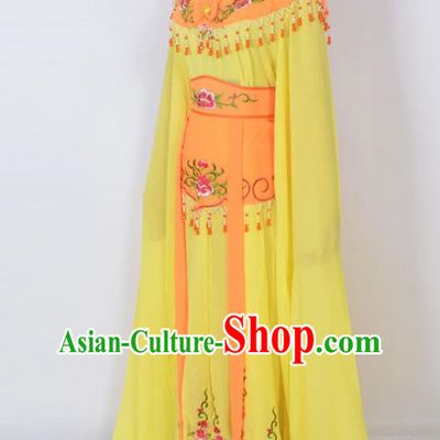 Traditional Chinese Professional Peking Opera Young Lady Costume Orange Embroidery Dress, China Beijing Opera Diva Hua Tan Embroidered Clothing