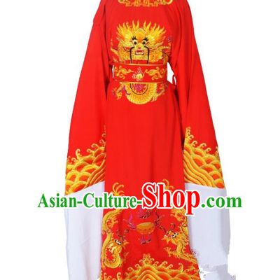 Traditional Chinese Professional Peking Opera Lang Scholar Costume Red Embroidery Robe, China Beijing Opera Niche Embroidered Robe Clothing