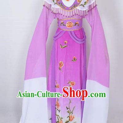 Traditional Chinese Professional Peking Opera Young Lady Princess Costume Purple Embroidery Dress, China Beijing Opera Diva Hua Tan Embroidered Clothing