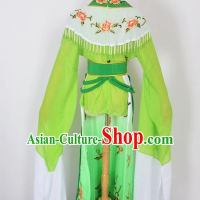 Traditional Chinese Professional Peking Opera Young Lady Princess Costume Green Embroidery Dress, China Beijing Opera Diva Hua Tan Embroidered Clothing
