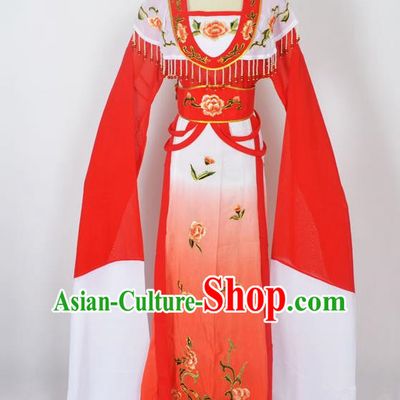 Traditional Chinese Professional Peking Opera Young Lady Princess Costume Red Embroidery Dress, China Beijing Opera Diva Hua Tan Embroidered Clothing