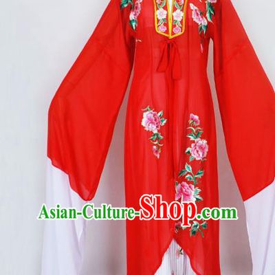 Traditional Chinese Professional Peking Opera Diva Princess Costume Embroidery Red Mantel, China Beijing Opera Hua Tan Young Lady Embroidered Clothing
