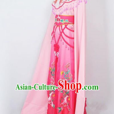 Traditional Chinese Professional Peking Opera Diva Young Lady Princess Costume Pink Embroidery Dress, China Beijing Opera Hua Tan Embroidered Clothing