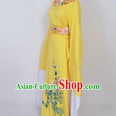 Traditional Chinese Professional Peking Opera Young Men Niche Costume Yellow Embroidery Robe, China Beijing Opera Nobility Childe Scholar Embroidered Clothing