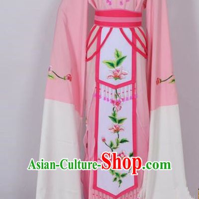 Traditional Chinese Professional Peking Opera Diva Young Lady Princess Water Sleeve Costume Pink Embroidery Dress, China Beijing Opera Hua Tan Embroidered Clothing