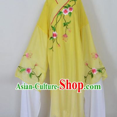 Traditional Chinese Professional Peking Opera Young Men Niche Water Sleeve Costume Yellow Embroidery Robe, China Beijing Opera Nobility Childe Scholar Embroidered Clothing