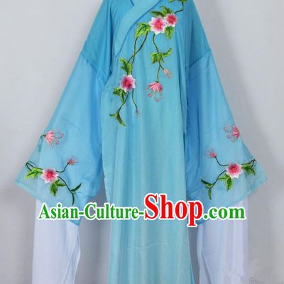 Traditional Chinese Professional Peking Opera Young Men Niche Water Sleeve Costume Blue Embroidery Robe, China Beijing Opera Nobility Childe Scholar Embroidered Clothing
