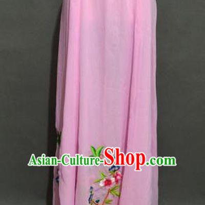 Traditional Chinese Professional Peking Opera Young Women Costume Pink Half Dress, China Beijing Opera Diva Hua Tan Embroidered Bust Skirt Clothing