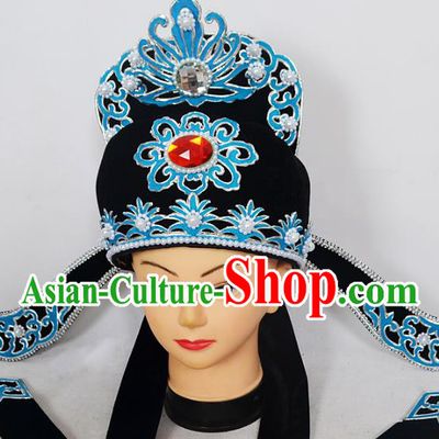 Traditional Handmade Chinese Classical Peking Opera Niche Hair Accessories Hat, China Beijing Opera Lang Scholar Headwear