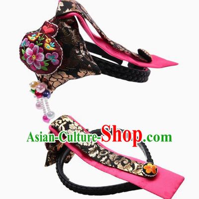 Traditional South Korean Handmade Embroidery Hair Accessories Headband, Top Grade Korea Children Headwear for Kids