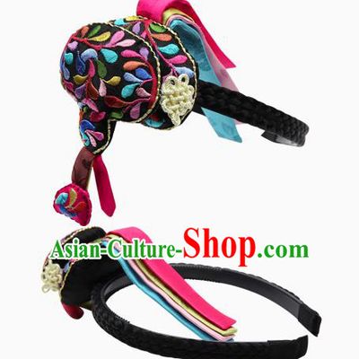 Traditional South Korean Handmade Embroidery Hair Accessories Headband, Top Grade Korea Children Hair Clasp Headwear for Kids