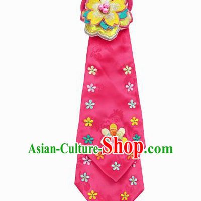 Traditional South Korean Handmade Hair Accessories Rosy Embroidery Headband, Top Grade Korea Children Hair Clasp Headwear for Kids