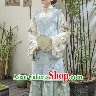 Traditional Ancient Chinese Ming Dynasty Young Lady Costume Embroidered Long Skirt, Elegant Hanfu Clothing Chinese Imperial Princess Clothing for Women