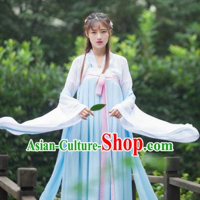 Traditional Ancient Chinese Peri Costume Blouse and Skirt, Elegant Hanfu Clothing Chinese Song Dynasty Princess Embroidered Dress for Women
