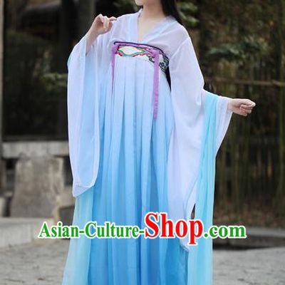 Traditional Ancient Chinese Princess Costume Blouse and Skirt, Elegant Hanfu Clothing Chinese Tang Dynasty Palace Lady Embroidered Dress for Women