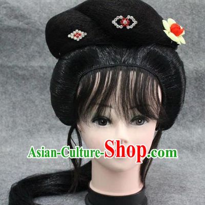 Traditional Handmade Chinese Ancient Classical Hair Accessories Peking Opera Young Lady Wig Sheath, China Beijing Opera Hua Tan Headgear