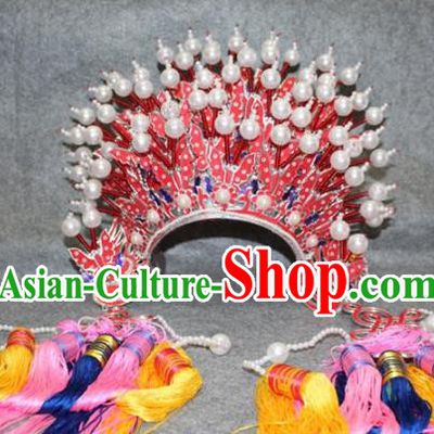 Traditional Handmade Chinese Ancient Classical Hair Accessories Peking Opera Hua Tan Hat, China Beijing Opera Diva Imperial Concubine Headwear Phoenix Coronet