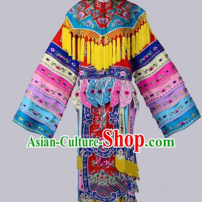Top Grade Professional Beijing Opera Diva Costume Palace Lady Senior Concubine Embroidered Dress, Traditional Ancient Chinese Peking Opera Embroidery Clothing