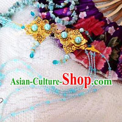 Traditional Handmade Chinese Ancient Classical Hair Accessories Long Tassel Hairpin, Hanfu Hair Jewellery Hair Fascinators Hairpins for Women