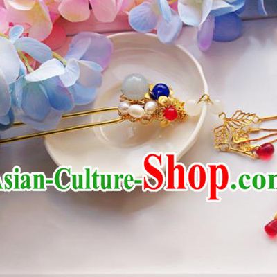 Traditional Handmade Chinese Ancient Classical Princess Hair Accessories Tassel Wedding Hairpins, Hair Jewellery Hair Fascinators for Women