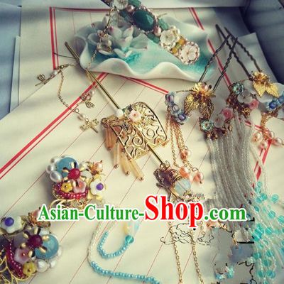 Traditional Handmade Chinese Ancient Classical Wedding Hair Accessories Bride Hair Comb Complete Set, Hanfu Hair Jewellery Hair Fascinators for Women