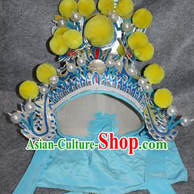 Traditional Handmade Chinese Ancient Classical Hair Accessories Peking Opera Takefu Hat, China Beijing Opera Wu-Sheng Warrior Headwear