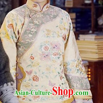 Traditional Chinese Qing Dynasty Young Mistress XiuHe Suit Costume, Elegant Hanfu Clothing Chinese Ancient Republic of China Young Dowager Embroidery Xiuhe Suit Clothing