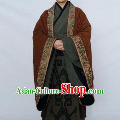 Traditional Chinese Ancient Minister Costume, Elegant Hanfu Clothing Chinese Ancient Qin Dynasty Landlord Embroidery Robe Clothing