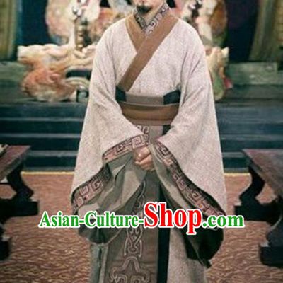Traditional Chinese Ancient Minister Chancellor Costume, Elegant Hanfu Clothing Chinese Ancient Qin Dynasty Prime Minister Embroidery Robe Clothing