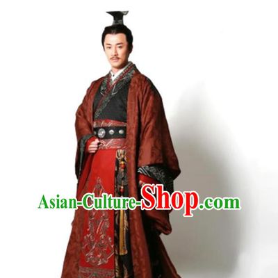 Traditional Chinese Ancient Qin Dynasty Emperor Embroidered Wedding Costume, China Han Dynasty Majesty Embroidery Hanfu Clothing