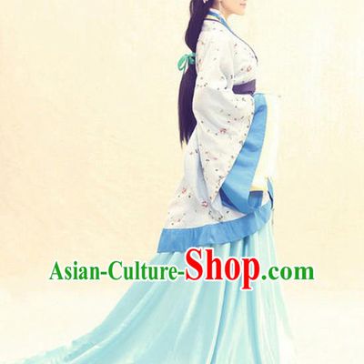 Traditional Ancient Chinese Imperial Consort Costume, Elegant Hanfu Clothing Chinese Han Dynasty Palace Lady Tailing Embroidered Clothing for Women
