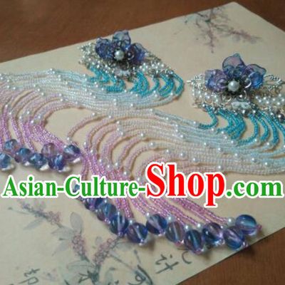 Traditional Chinese Ancient Classical Handmade Palace Princess Beads Hairpin Hair Accessories, Hanfu Tassel Hair Stick Hair Fascinators Hairpins for Women