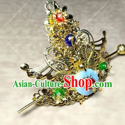 Traditional Ancient Chinese Prince Hair Accessories Tuinga, Chinese Han Dynasty Swordsman Hairpins Headwear for Men