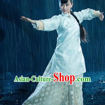 Traditional Ancient Chinese Martial Arts Swordswoman Costume Xiuhe Suit, China Republic of China Nobility Lady Embroidered Clothing