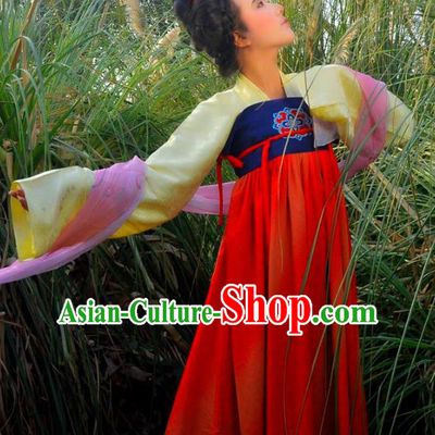 Traditional Ancient Chinese Imperial Princess Costume, Elegant Hanfu Clothing Chinese Tang Dynasty Palace Lady Embroidered Clothing for Women