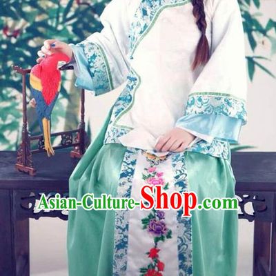 Traditional Ancient Chinese Republic of China Princess Costume Imperial Consort Blue Xiuhe Suit, Elegant Hanfu Clothing Chinese Qing Dynasty Nobility Dowager Clothing for Women