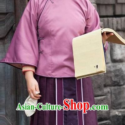 Traditional Ancient Chinese Republic of China Princess Costume Imperial Consort Purple Xiuhe Suit, Elegant Hanfu Clothing Chinese Qing Dynasty Nobility Dowager Clothing for Women