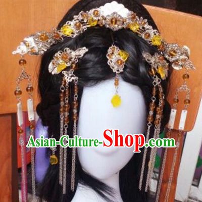 Traditional Handmade Chinese Ancient Classical Palace Lady Hair Accessories Complete Set, Hair Sticks Hair Jewellery, Hair Fascinators Hairpins for Women