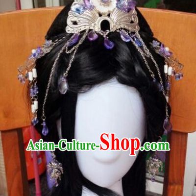 Traditional Handmade Chinese Ancient Classical Hanfu Hair Accessories Palace Lady Hairpin Complete Set, Princess Hairpins Hair Stick Headwear for Women