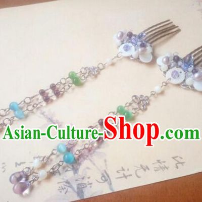 Traditional Handmade Chinese Ancient Classical Hanfu Hair Accessories Palace Lady Tassel Step Shake, Princess Hairpins Hair Stick Headwear for Women