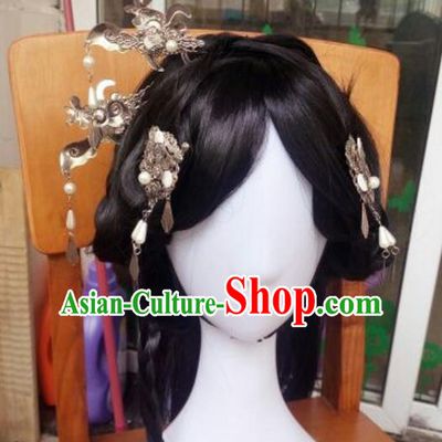 Traditional Handmade Chinese Ancient Classical Hanfu Hair Accessories Palace Lady Step Shake Complete Set, Princess Hairpins Hair Comb Headwear for Women