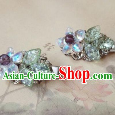 Traditional Handmade Chinese Ancient Classical Hair Accessories Coloured Glaze Hair Claw for Women
