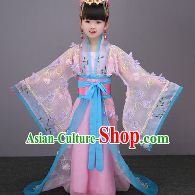 Pink Color Ancient Chinese Imperial Female Emperor Clothing and Hair Decorations Complete Set for Women