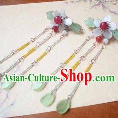 Traditional Handmade Chinese Ancient Classical Hair Accessories Tassel Hairpins Step Shake Headwear for Women