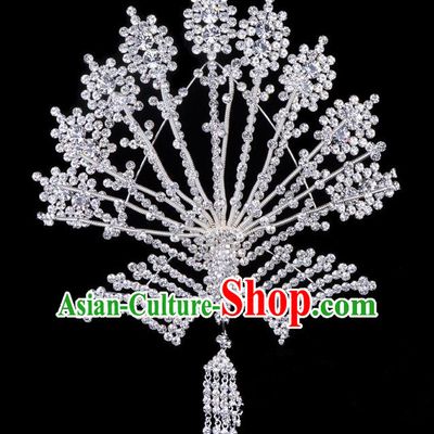 Traditional Beijing Opera Diva Hair Accessories Crystal Phoenix Hairpins, Ancient Chinese Peking Opera Hua Tan Tassel Step Shake Hair Stick Headwear