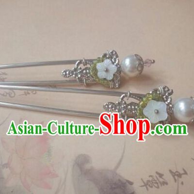 Traditional Handmade Chinese Ancient Classical Hanfu Hair Accessories Shell Pearl Princess Palace Lady Hairpins Hair Stick for Women